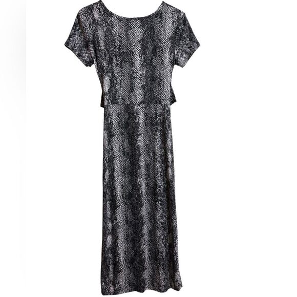 TMG New York Soft Fabric Snake Print Midi Dress S/M Post Pregnancy Nursing Mom - Picture 9 of 9